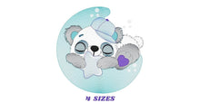 Carica l&#39;immagine nel visualizzatore di Gallery, Sleeeping Panda embroidery design - Animal embroidery designs machine embroidery pattern - Baby boy embroidery file - Moon embroidery design
