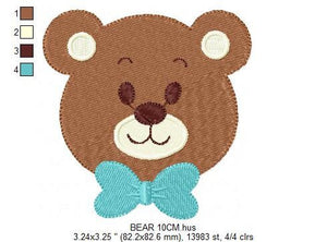 Bear embroidery designs - Teddy embroidery design machine embroidery pattern - Baby Boy embroidery file - instant download pes jef hus vp3