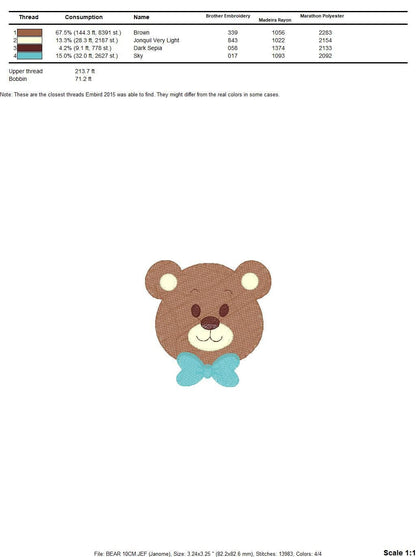 Bear embroidery designs - Teddy embroidery design machine embroidery pattern - Baby Boy embroidery file - instant download pes jef hus vp3 Marcia Embroidery