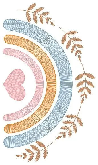 Boho Rainbow embroidery design - Colorful Rainbow machine embroidery pattern - Baby girl file - Instant digital download pes jef dst hus vp3 Marcia Embroidery
