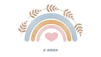 Boho Rainbow embroidery design - Colorful Rainbow machine embroidery pattern - Baby girl file - Instant digital download pes jef dst hus vp3 Marcia Embroidery