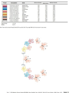 Flower Frame embroidery designs - Delicate Butterfly embroidery design machine embroidery pattern - Wreath embroidery file - girl embroidery