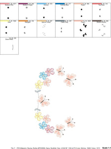 Flower Frame embroidery designs - Delicate Butterfly embroidery design machine embroidery pattern - Wreath embroidery file - girl embroidery