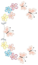 Load image into Gallery viewer, Flower Frame embroidery designs - Delicate Butterfly embroidery design machine embroidery pattern - Wreath embroidery file - girl embroidery
