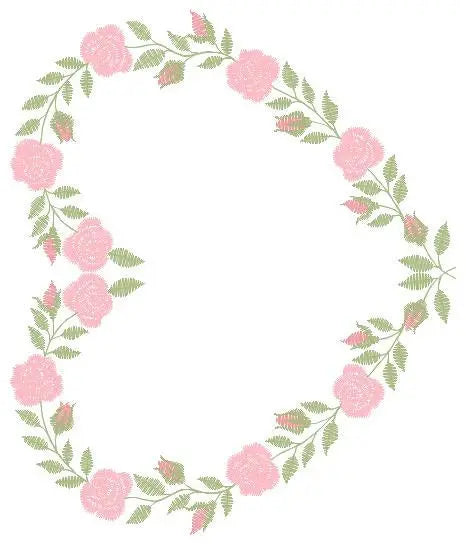 Heart with roses embroidery designs - Flower embroidery design machine embroidery pattern - Monogram Frame embroidery file - pes jef vip vp3 Marcia Embroidery