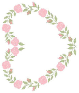 Heart with roses embroidery designs - Flower embroidery design machine embroidery pattern - Monogram Frame embroidery file - pes jef vip vp3