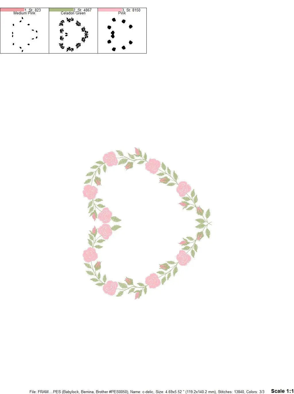 Heart with roses embroidery designs - Flower embroidery design machine embroidery pattern - Monogram Frame embroidery file - pes jef vip vp3 Marcia Embroidery