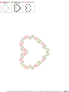 Heart with roses embroidery designs - Flower embroidery design machine embroidery pattern - Monogram Frame embroidery file - pes jef vip vp3