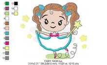 Load image into Gallery viewer, Fairy embroidery designs - Baby girl embroidery design machine embroidery pattern - Pixie embroidery file - Fairy design Instant Download
