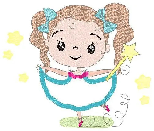 Fairy embroidery designs - Baby girl embroidery design machine embroidery pattern - Pixie embroidery file - Fairy design Instant Download Marcia Embroidery