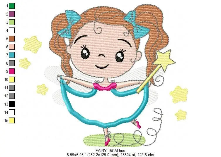 Fairy embroidery designs - Baby girl embroidery design machine embroidery pattern - Pixie embroidery file - Fairy design Instant Download Marcia Embroidery