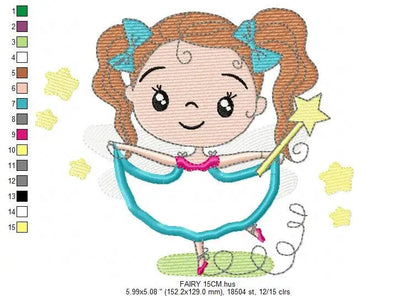 Fairy embroidery designs - Baby girl embroidery design machine embroidery pattern - Pixie embroidery file - Fairy design Instant Download Marcia Embroidery