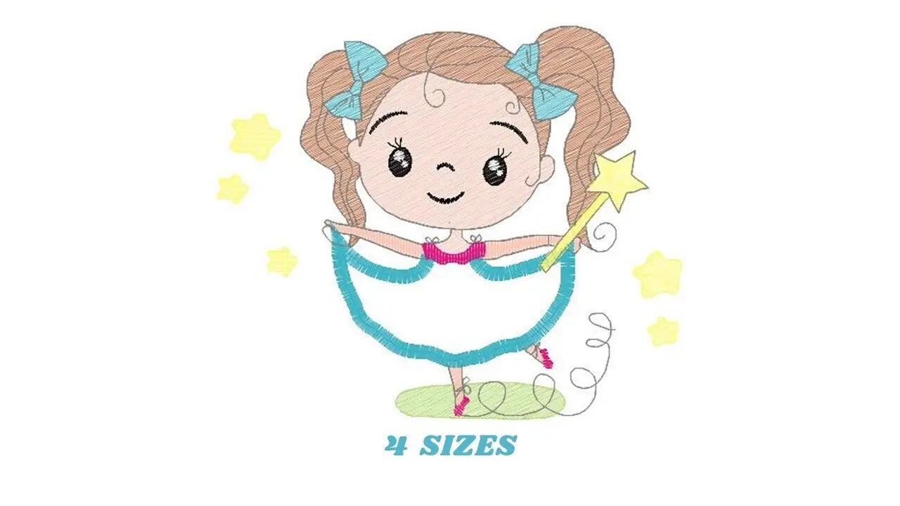 Fairy embroidery designs - Baby girl embroidery design machine embroidery pattern - Pixie embroidery file - Fairy design Instant Download Marcia Embroidery