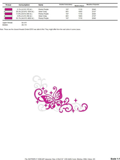 Butterfly embroidery designs - Adult Towel embroidery design machine embroidery pattern - Tea towel embroidery file - kitchen cloth pes jef