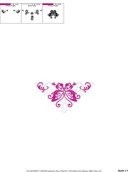 Butterfly embroidery designs - Adult Towel embroidery design machine embroidery pattern - Tea towel embroidery file - kitchen cloth pes jef