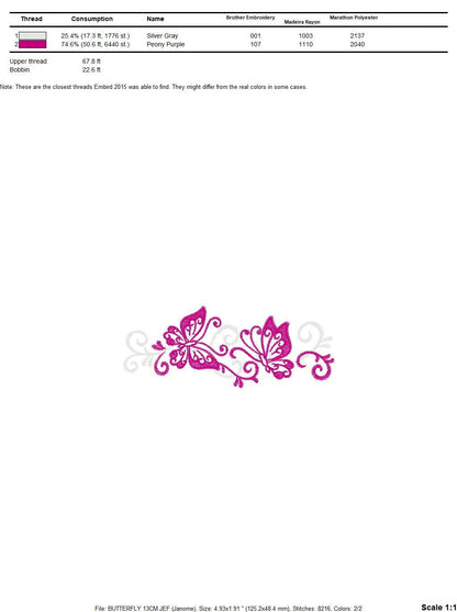 Butterflies embroidery designs - Adult Towel embroidery design machine embroidery pattern - Tea towel embroidery file - kitchen cloth pes Marcia Embroidery