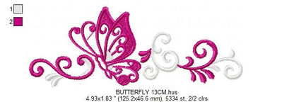 Butterfly embroidery designs - Adult Towel embroidery design machine embroidery pattern - Tea towel embroidery file - kitchen cloth pes jef