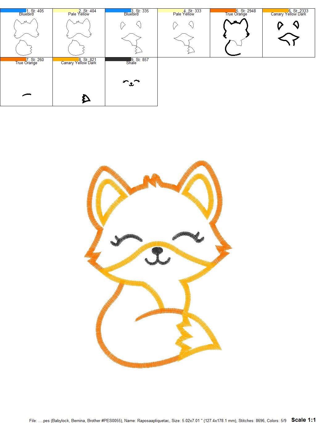 Fox embroidery designs - Red Fox embroidery design machine embroidery pattern - Woodland Animal embroidery - Fox Applique - instant download