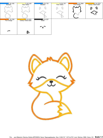 Fox embroidery designs - Red Fox embroidery design machine embroidery pattern - Woodland Animal embroidery - Fox Applique - instant download