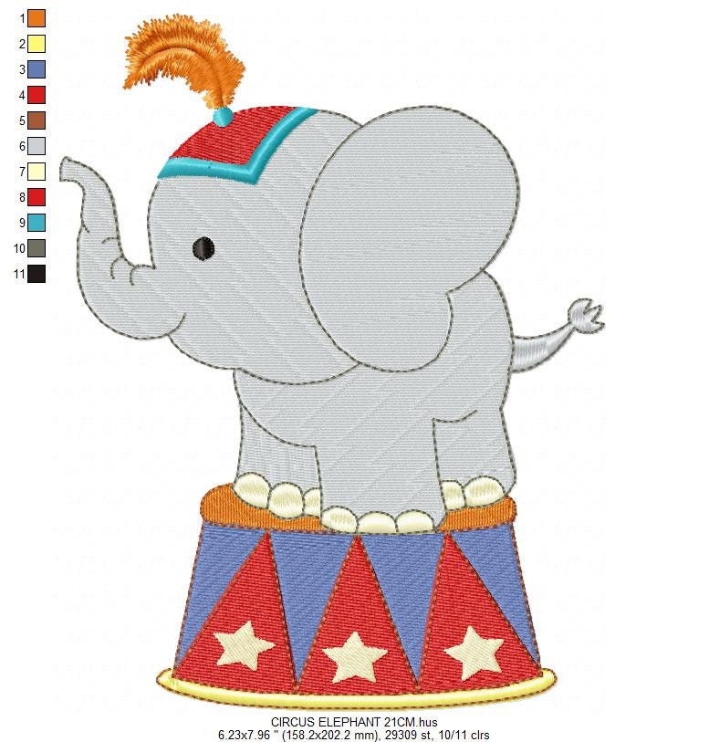 Elephant embroidery designs - Animal Circus embroidery design machine embroidery pattern - Baby boy embroidery file - Circus embroidery pes Marcia Embroidery