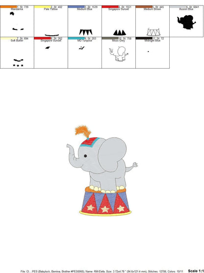 Elephant embroidery designs - Animal Circus embroidery design machine embroidery pattern - Baby boy embroidery file - Circus embroidery pes Marcia Embroidery