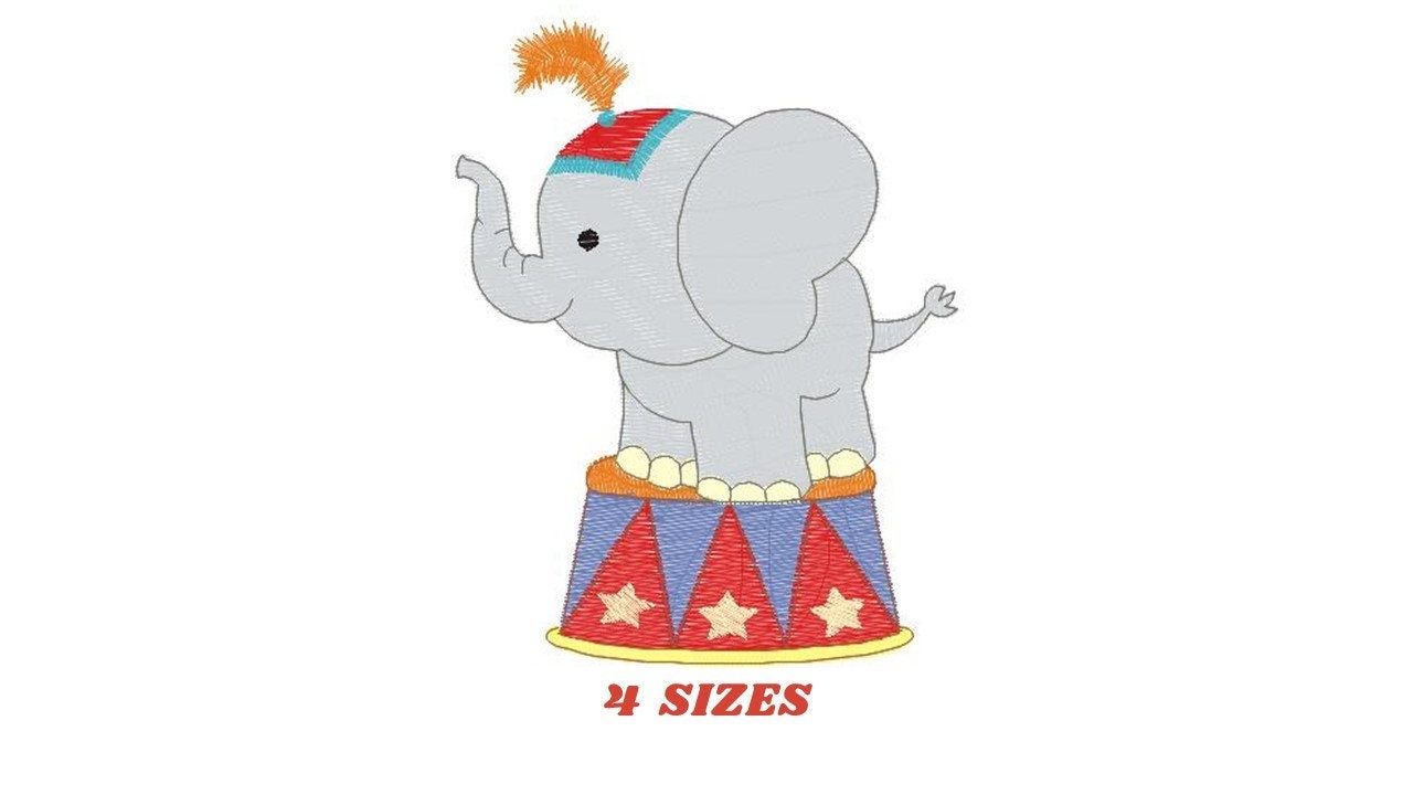 Elephant embroidery designs - Animal Circus embroidery design machine embroidery pattern - Baby boy embroidery file - Circus embroidery pes Marcia Embroidery