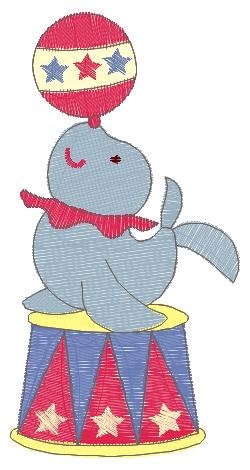 Circus Seal embroidery designs - Animal circus embroidery design machine embroidery pattern - Baby boy embroidery file - Circus embroidery