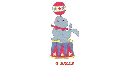 Circus Seal embroidery designs - Animal circus embroidery design machine embroidery pattern - Baby boy embroidery file - Circus embroidery