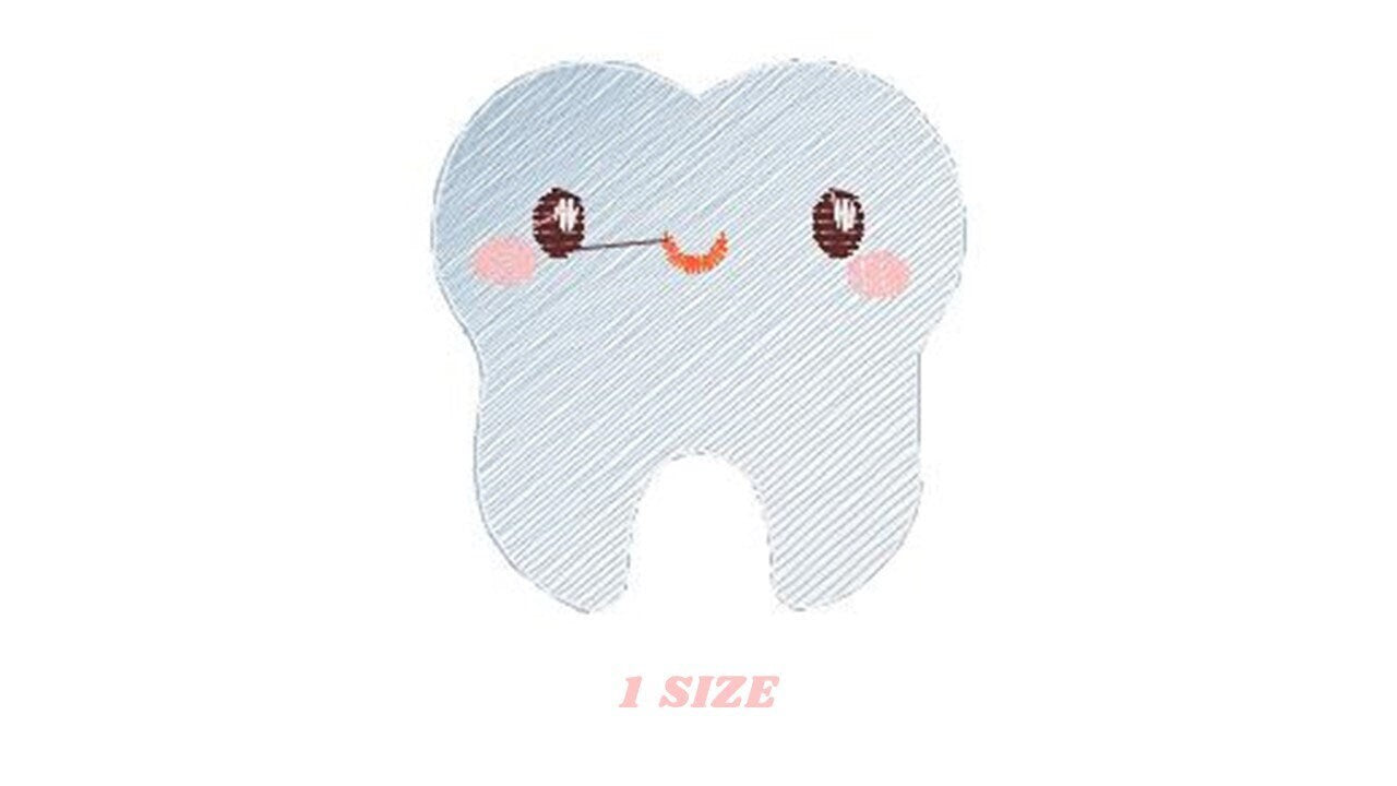 Tooth embroidery designs - Teeth embroidery design machine embroidery pattern - Dentist embroidery file - Dental instant embroidery download