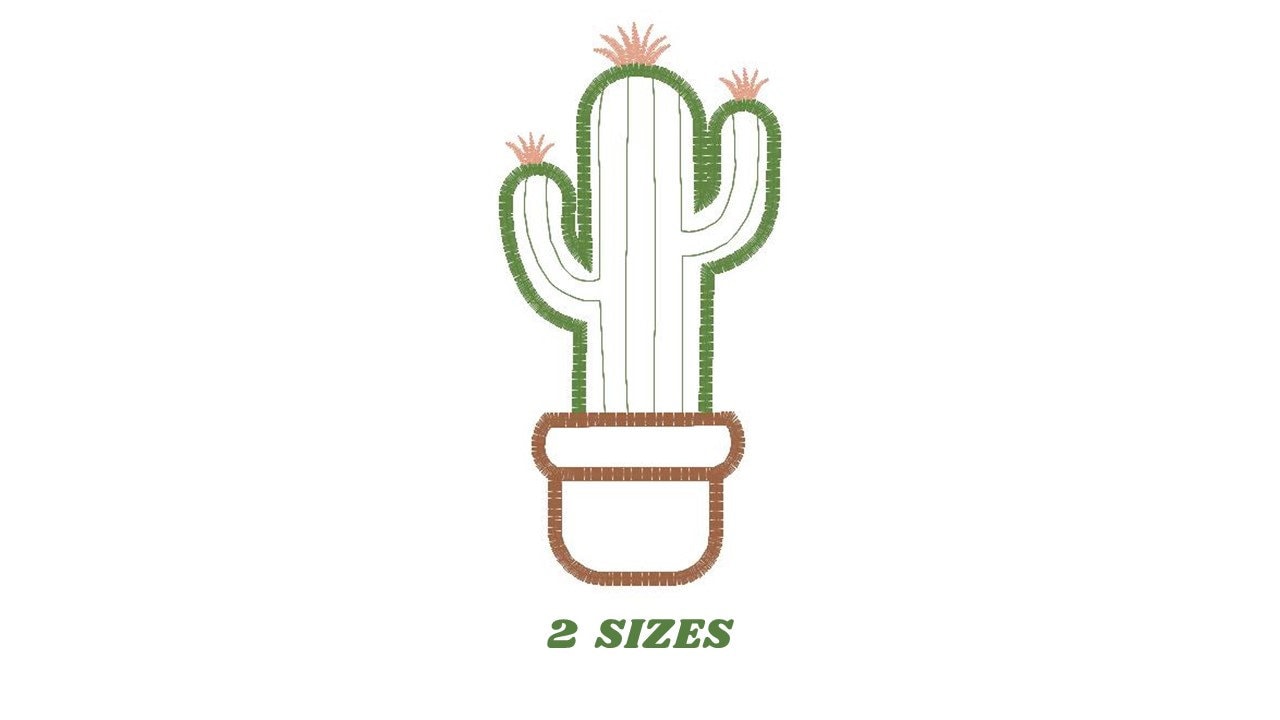 Cactus embroidery designs - Cactus vases embroidery design machine embroidery pattern - Vase embroidery file cactus applique design garden Marcia Embroidery