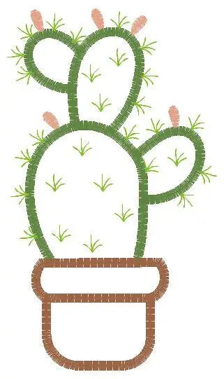 Cactus embroidery designs - Cactus vases embroidery design machine embroidery pattern - Vase embroidery file cactus applique design garden Marcia Embroidery
