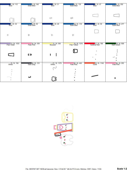 Toothbrush embroidery designs - Toothpaste embroidery design machine embroidery pattern - Dentist embroidery file - Dental instant download