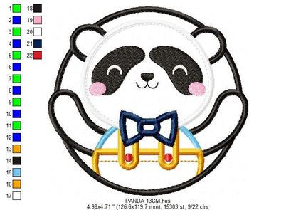 Panda embroidery design - Animal embroidery designs machine embroidery pattern - Baby boy embroidery file - Face Panda applique design