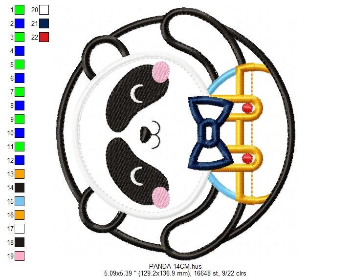 Panda embroidery design - Animal embroidery designs machine embroidery pattern - Baby boy embroidery file - Face Panda applique design