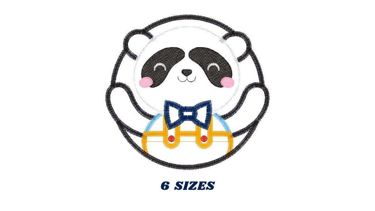 Panda embroidery design - Animal embroidery designs machine embroidery pattern - Baby boy embroidery file - Face Panda applique design