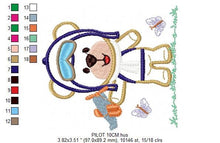 Laden Sie das Bild in den Galerie-Viewer, Bear embroidery designs - Plane embroidery design machine embroidery pattern - Teddy bear embroidery file - Bear Pilot Bear applique design
