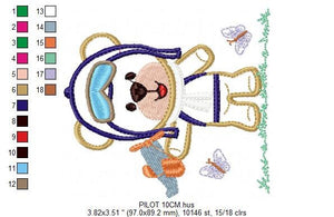 Bear embroidery designs - Plane embroidery design machine embroidery pattern - Teddy bear embroidery file - Bear Pilot Bear applique design