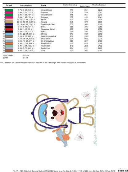 Bear embroidery designs - Plane embroidery design machine embroidery pattern - Teddy bear embroidery file - Bear Pilot Bear applique design