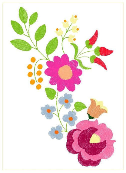 Hungarian embroidery designs - Flowers embroidery design machine embroidery pattern - Floral embroidery file - instant download digital file - Marcia Embroidery