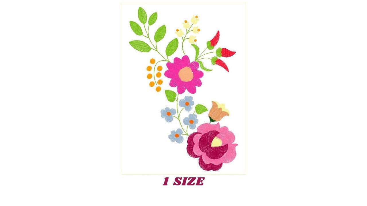 Hungarian embroidery designs - Flowers embroidery design machine embroidery pattern - Floral embroidery file - instant download digital file - Marcia Embroidery
