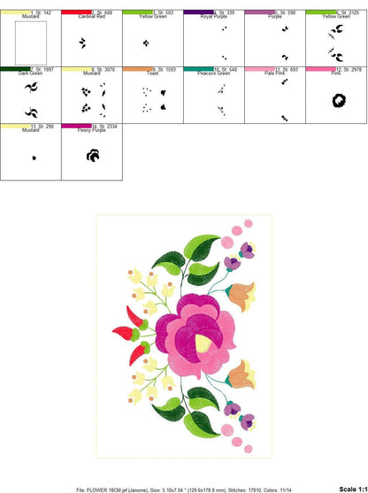 Hungarian embroidery designs - Flowers embroidery design machine embroidery pattern - Floral embroidery file - instant download digital file