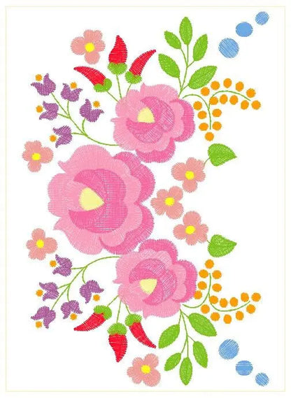 Hungarian embroidery designs - Flowers embroidery design machine embroidery pattern - Floral embroidery file - instant download digital file Marcia Embroidery