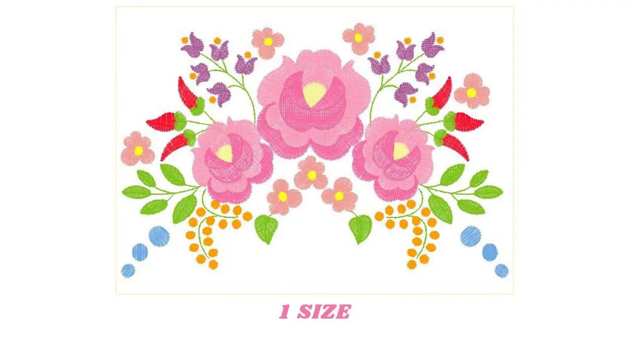 Hungarian embroidery designs - Flowers embroidery design machine embroidery pattern - Floral embroidery file - instant download digital file Marcia Embroidery