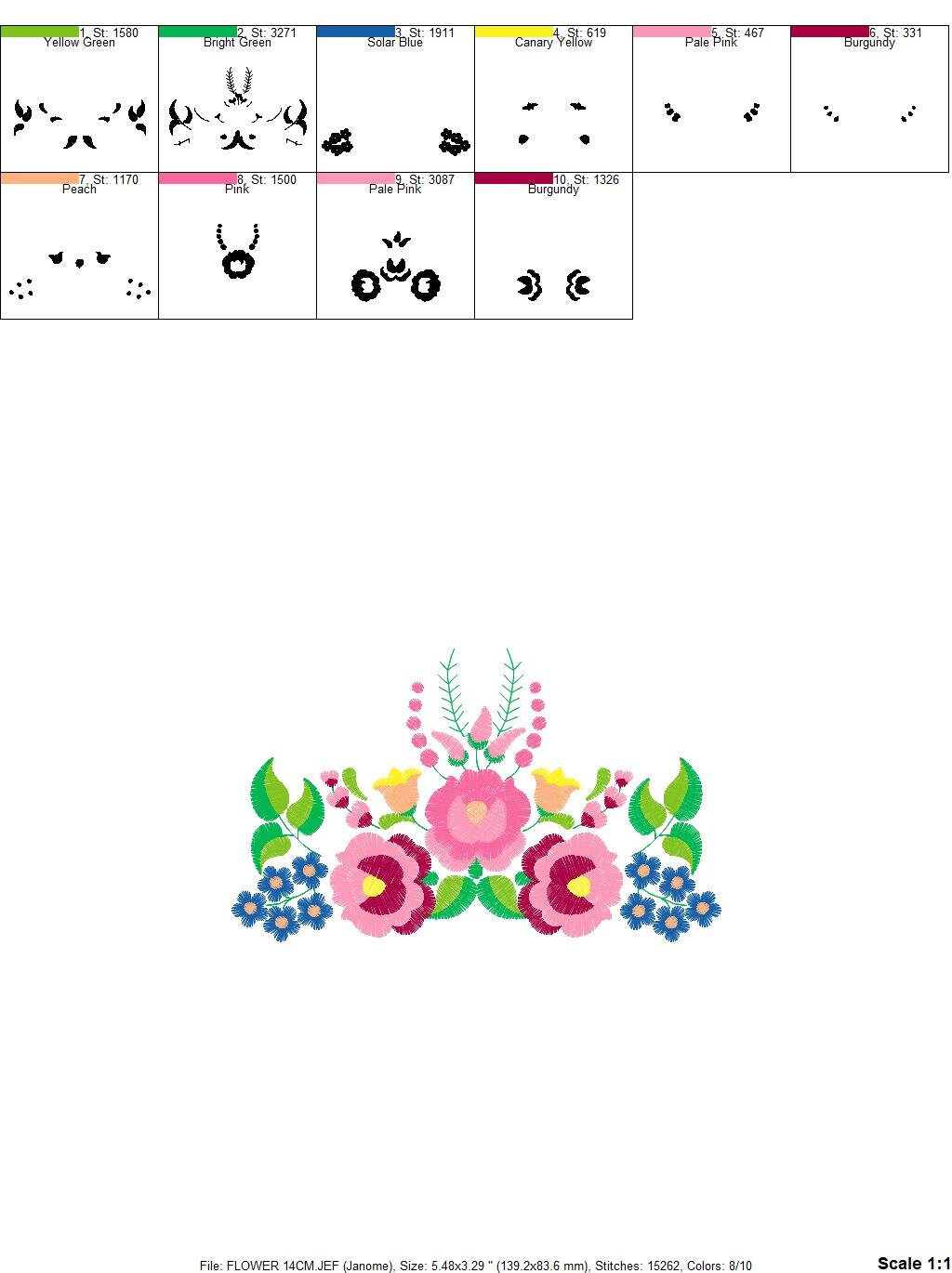 Hungarian embroidery designs - Flowers embroidery design machine embroidery pattern - Floral embroidery file - instant download digital file Marcia Embroidery