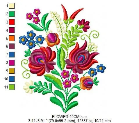 Hungarian embroidery designs - Flowers embroidery design machine embroidery pattern - Floral embroidery file - instant download digital file Marcia Embroidery