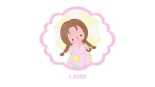 Charger l&#39;image dans la galerie, Baby girl embroidery design - Umbrella embroidery designs machine embroidery pattern - girl with umbrella embroidery file - instant download
