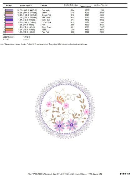 Flower Frame embroidery designs - Daisy embroidery design machine embroidery pattern - Kitchen embroidery file - instant digital download