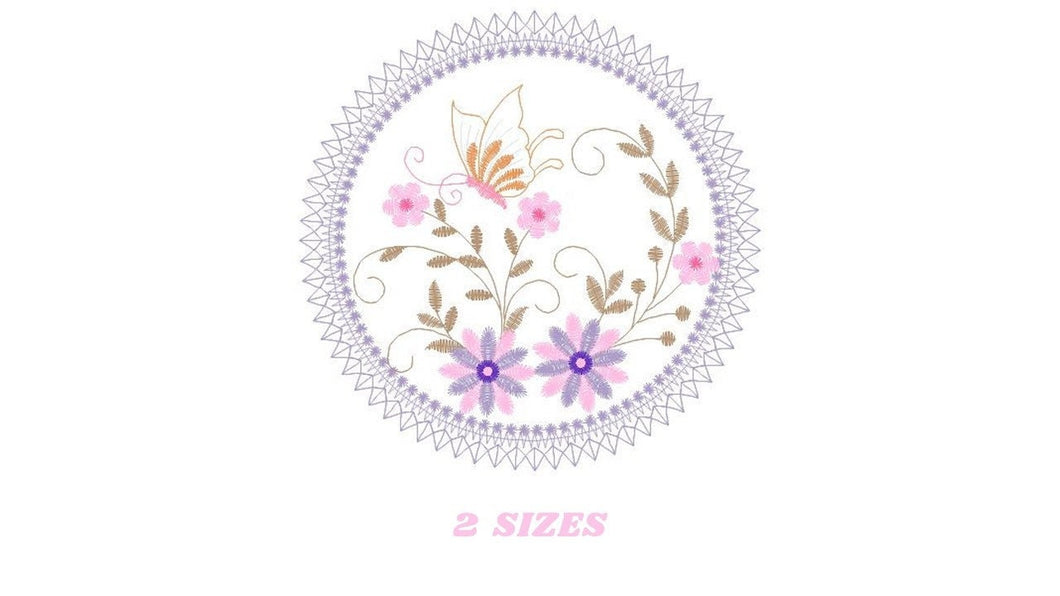 Flower Frame embroidery designs - Daisy embroidery design machine embroidery pattern - Kitchen embroidery file - instant digital download