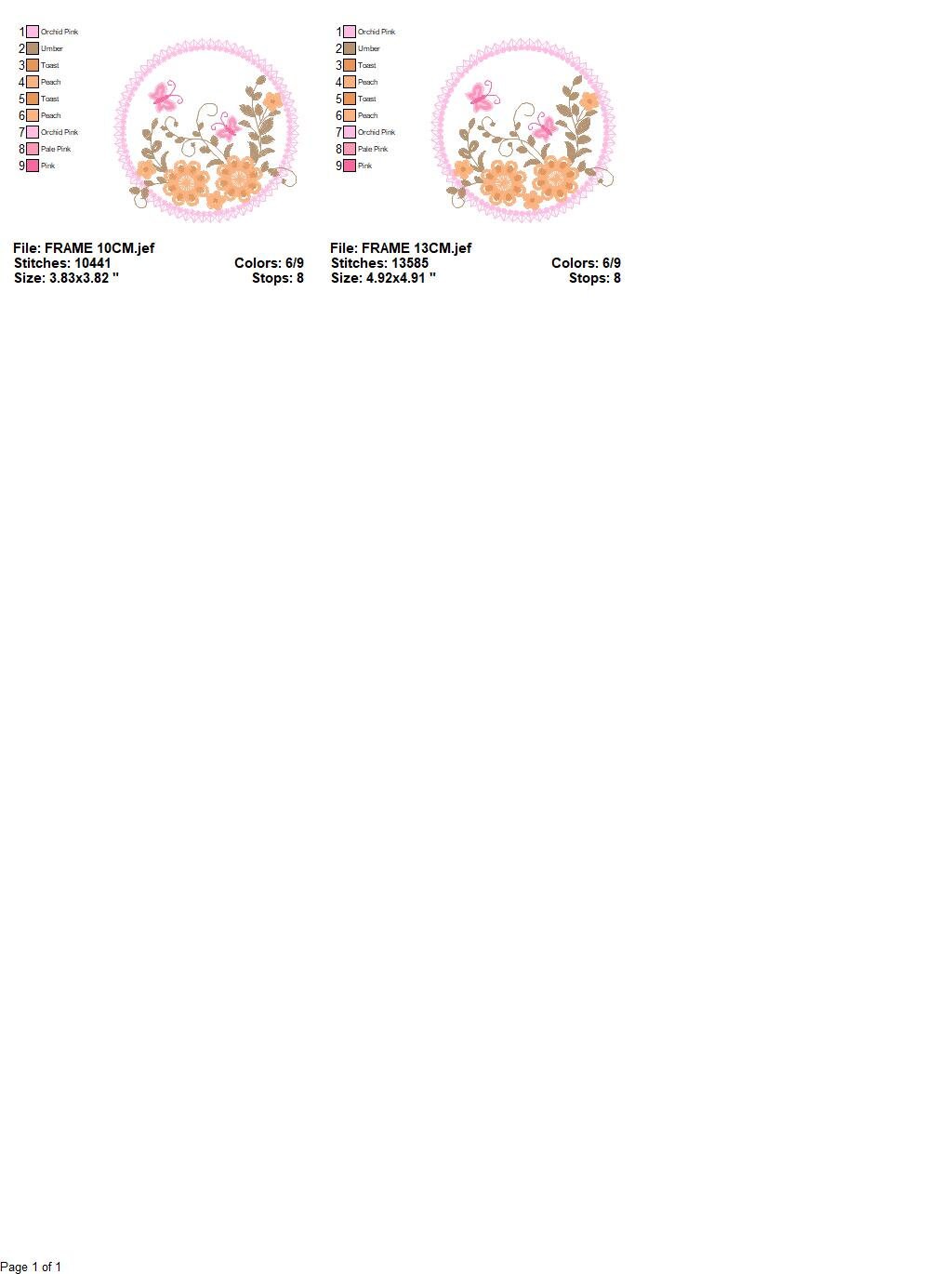 Flower Frame embroidery designs - Flower embroidery design machine embroidery pattern - Kitchen embroidery file - instant digital download