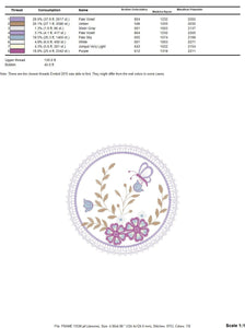 Frame embroidery designs - Flower embroidery design machine embroidery pattern - Garden frame embroidery file - kitchen embroidery download